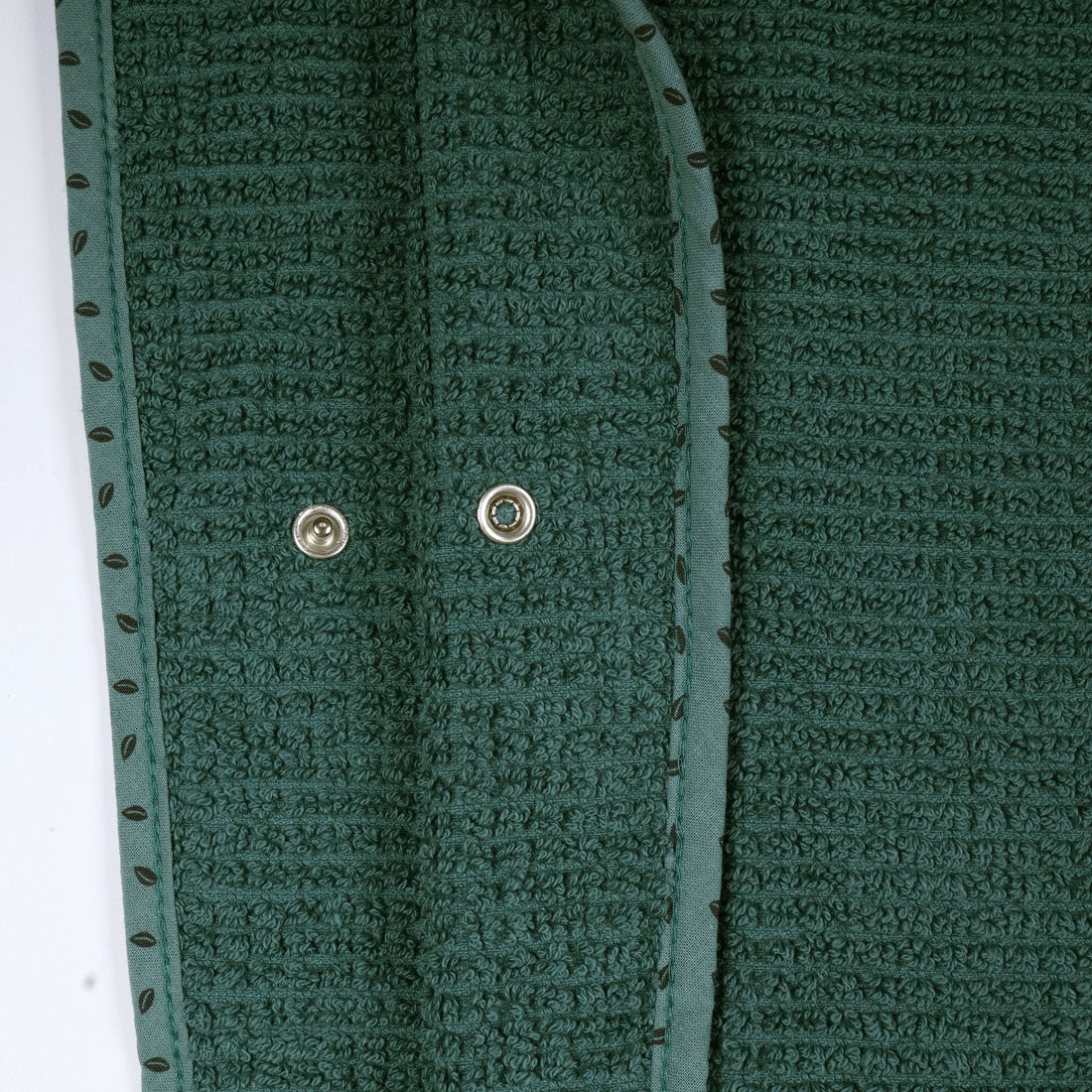 Detailansicht Badeponcho Bio von Wolimbo piniengrün