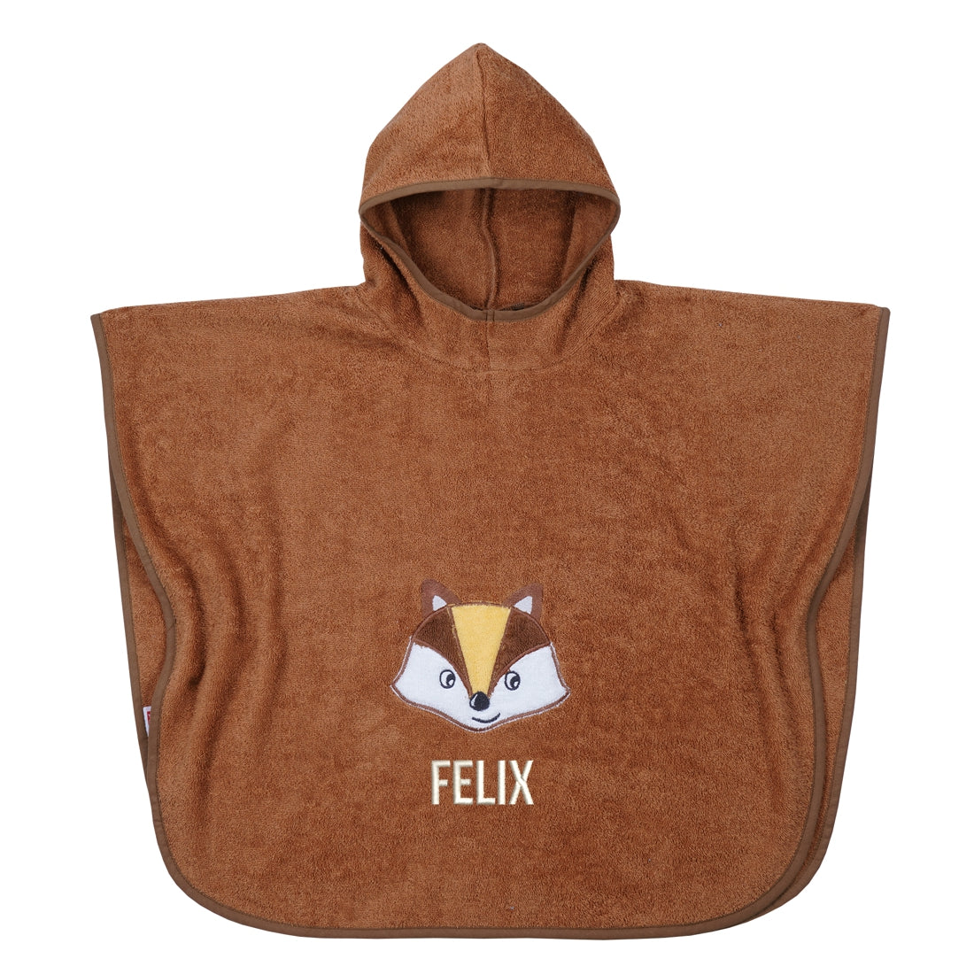 Badeponcho Fuchs Motiv mit Namen bestickt