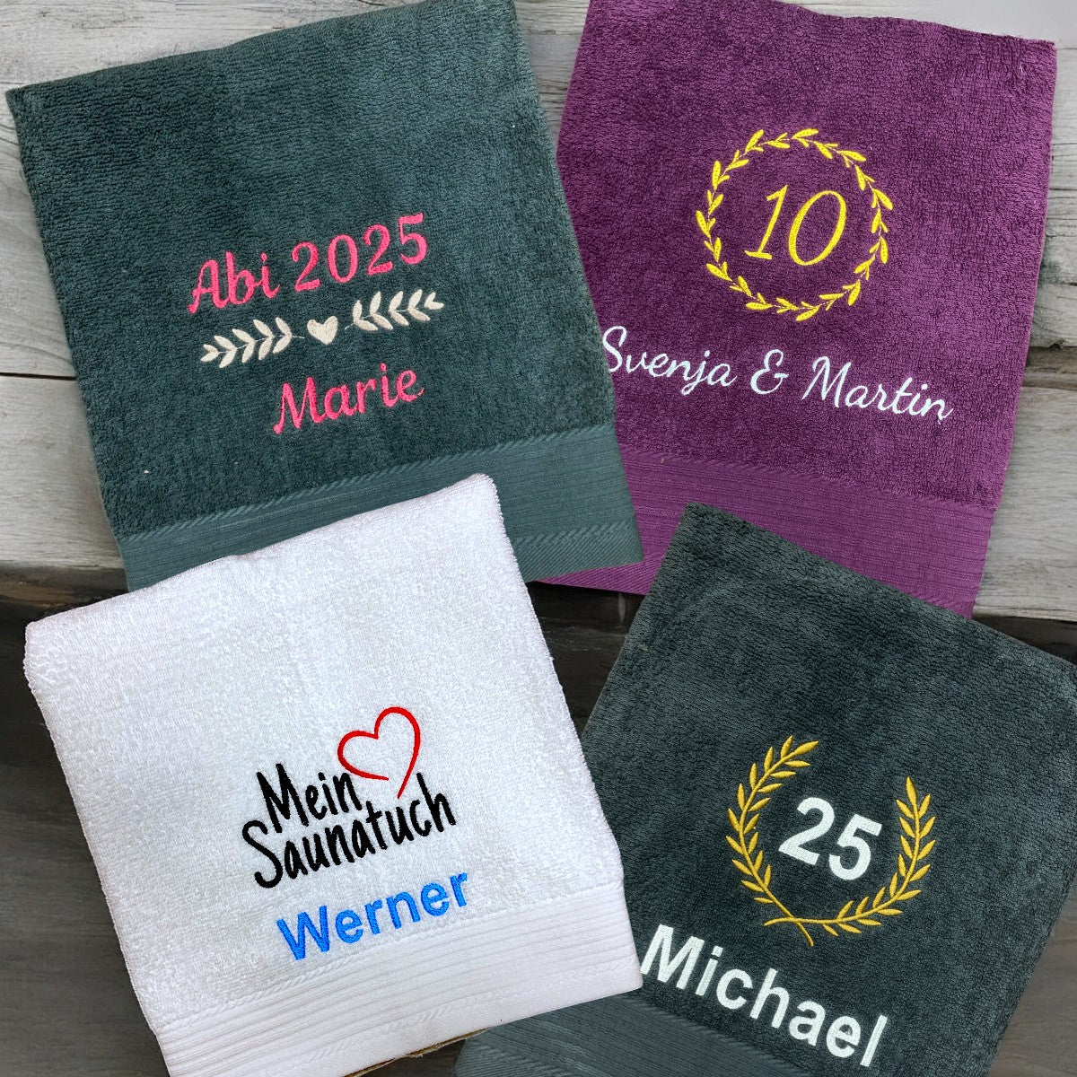 Jubilläum Abi Saunatuch Duschtuch oder Handtuch bestickt