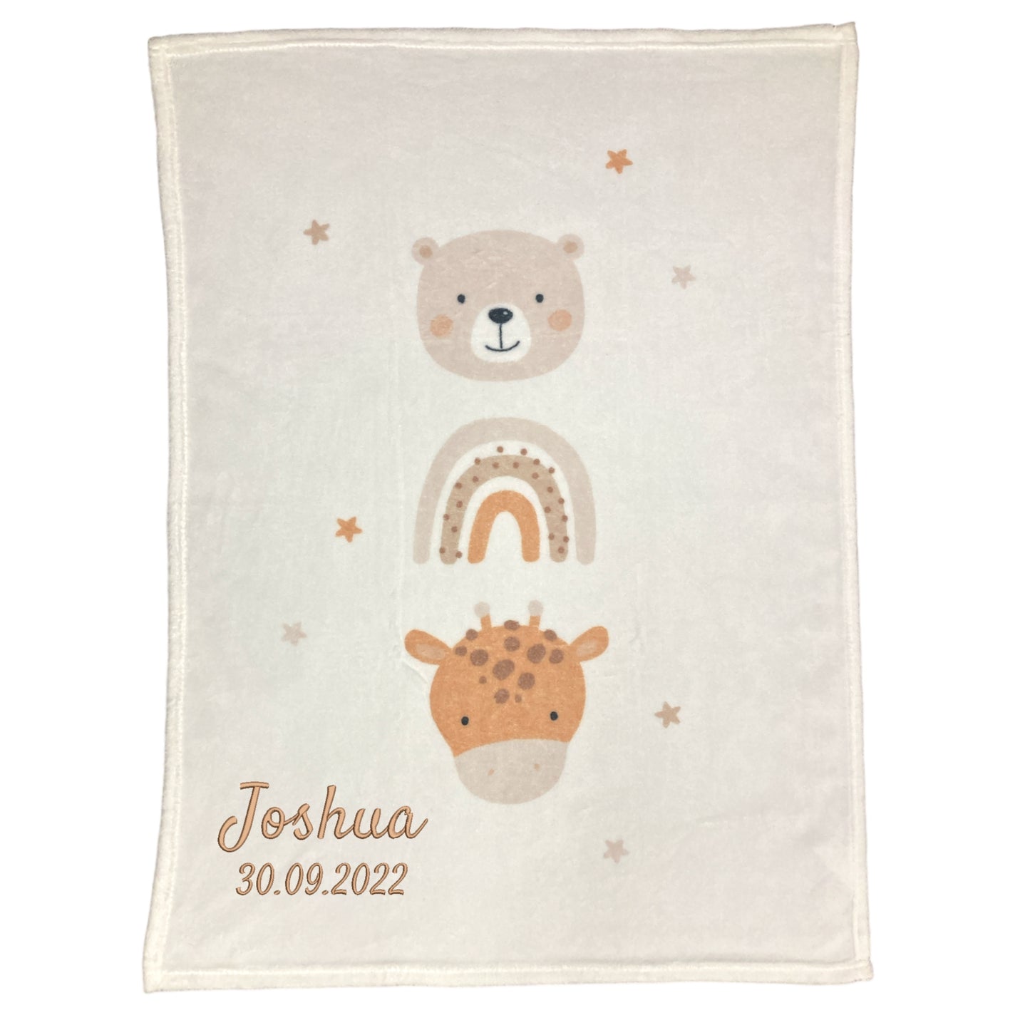 Kleine Babydecke mit Namen Motiv kleine Freunde