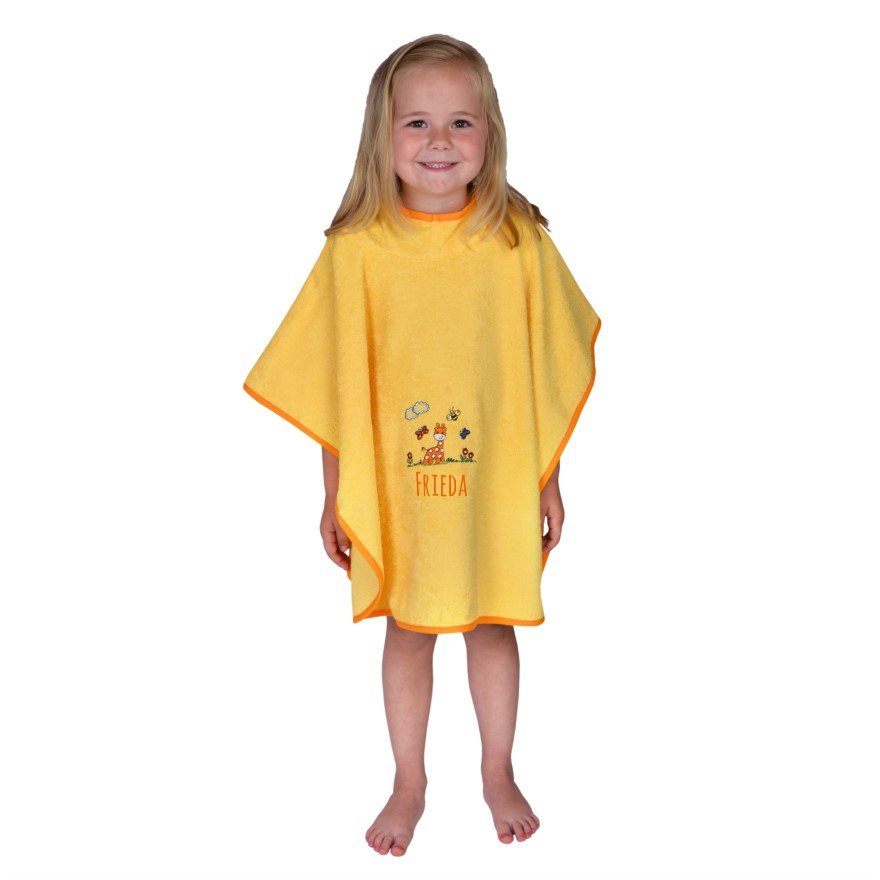 Giraffen Poncho mit Namen bestickt