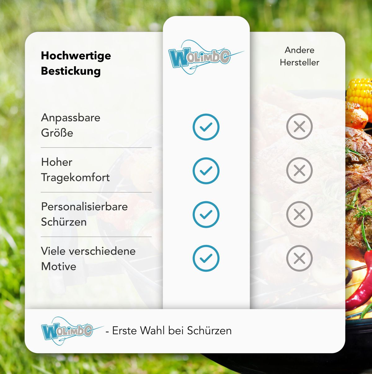 Eigenschaften Barista-Schürze mit Namen