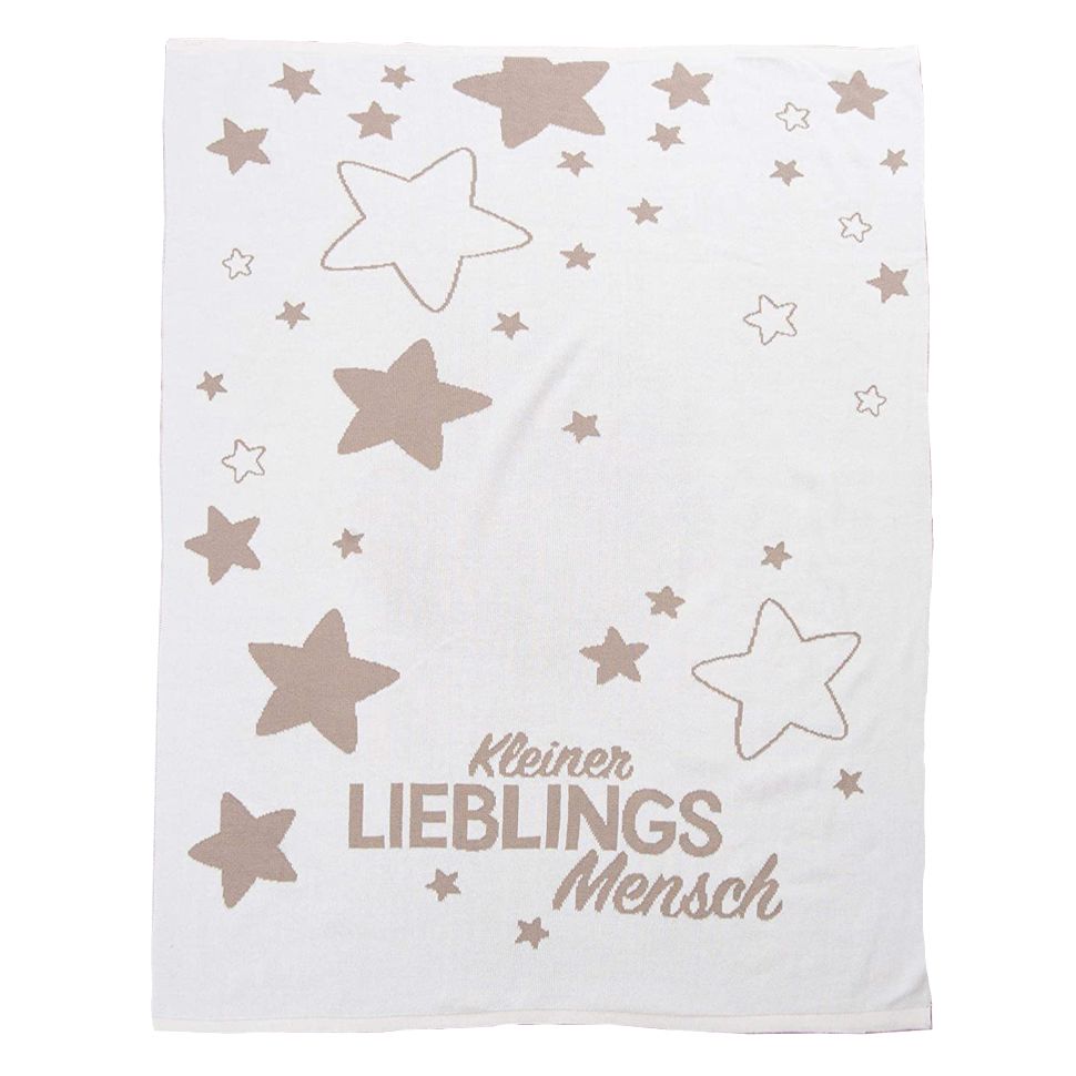 Strickdecke Kleiner Lieblingsmensch braun