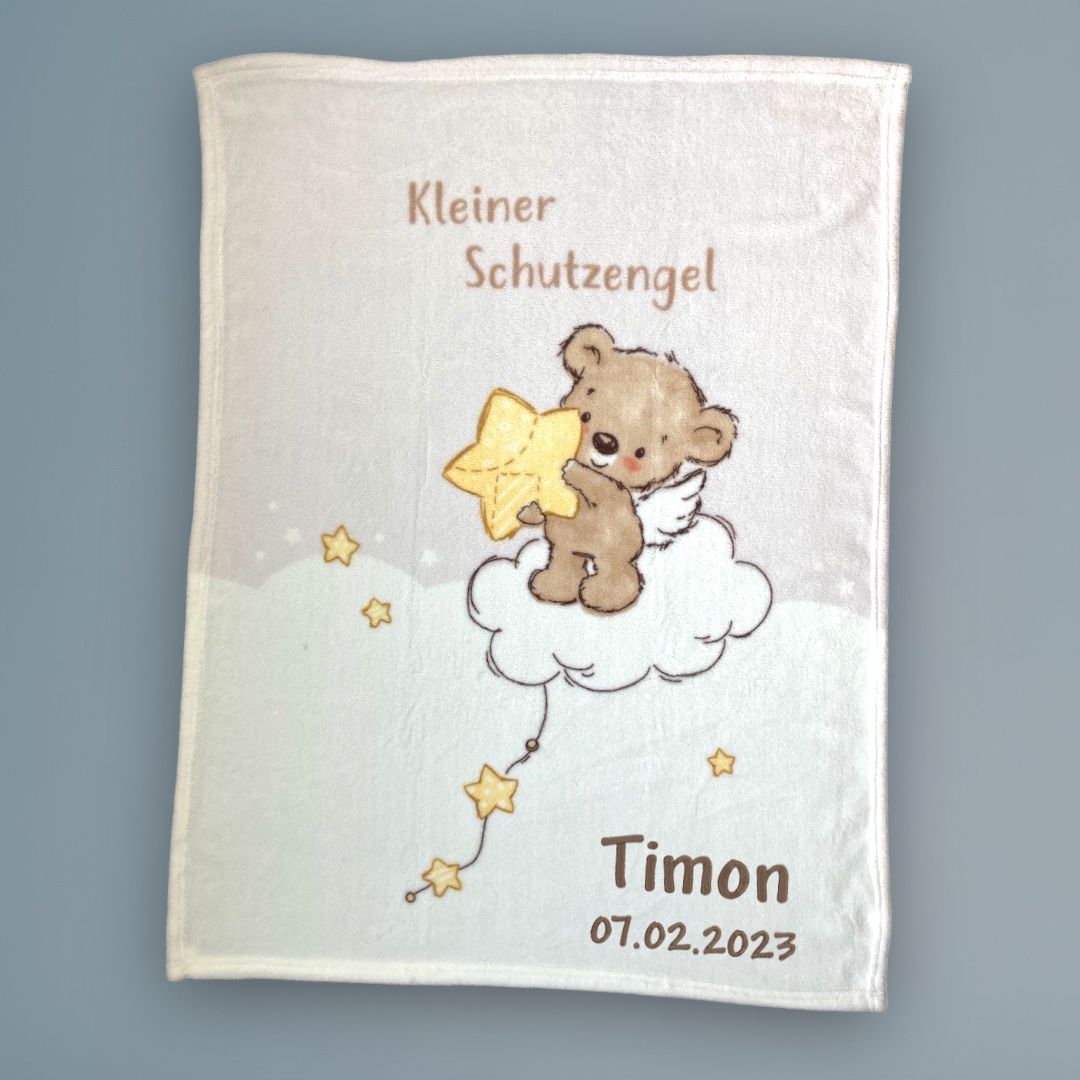 Kleiner Schutzengel Babydecke mit Namen von wolimbo