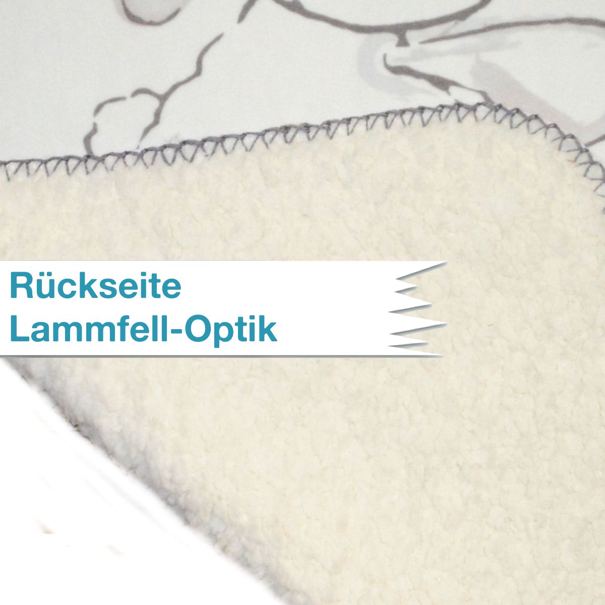Rückseite Lieblingsmensch Babydecke Duo