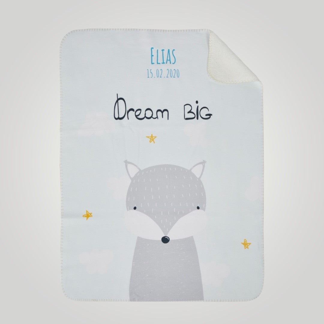 Dream-Big Babydecke DUO mit Namen bestickt