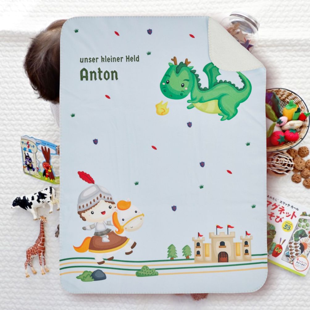 Drachen Babydecke DUO mit Namen