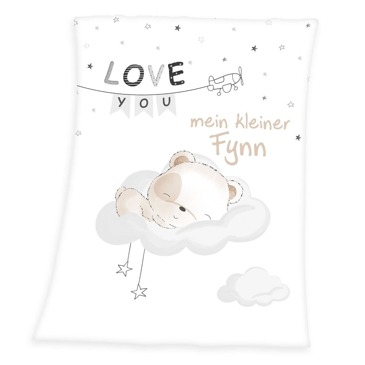 Beispiel Bild Schlafbär Decke mit Namen