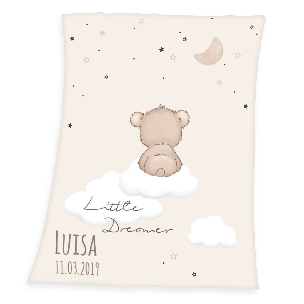 Babydecke Little Dreamer mit Namen