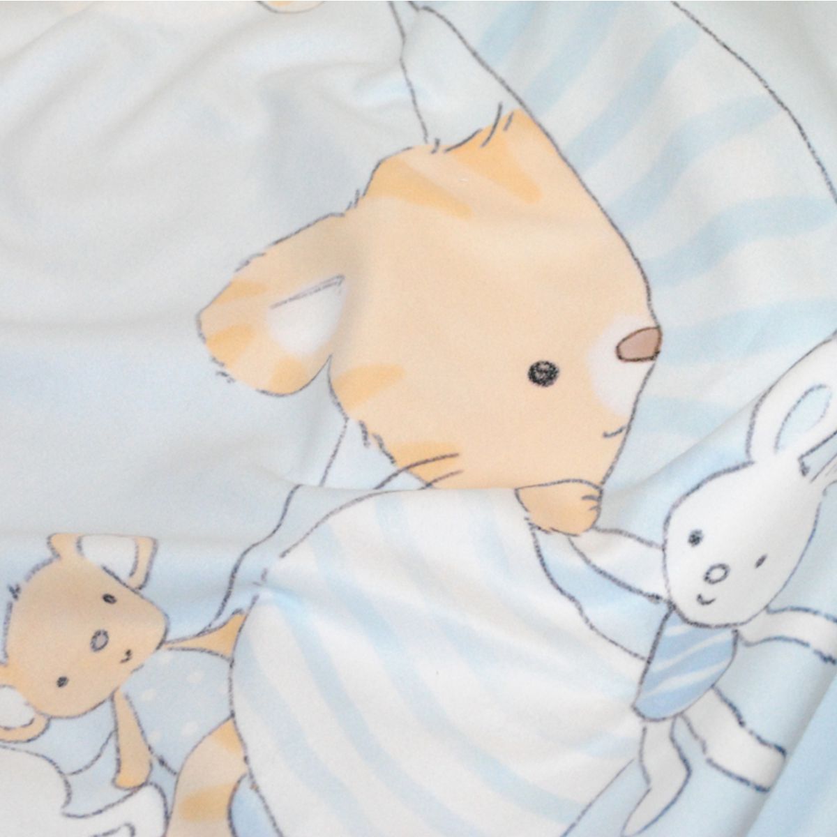 Detailansicht kleiner Tiger Babydecke mit Namen
