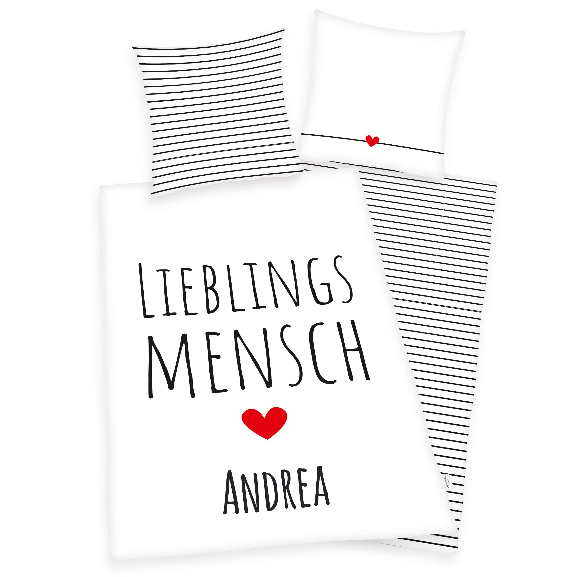 135x200cm Bettwäsche LIEBLINGSMENSCH mit Namen – wolimbo