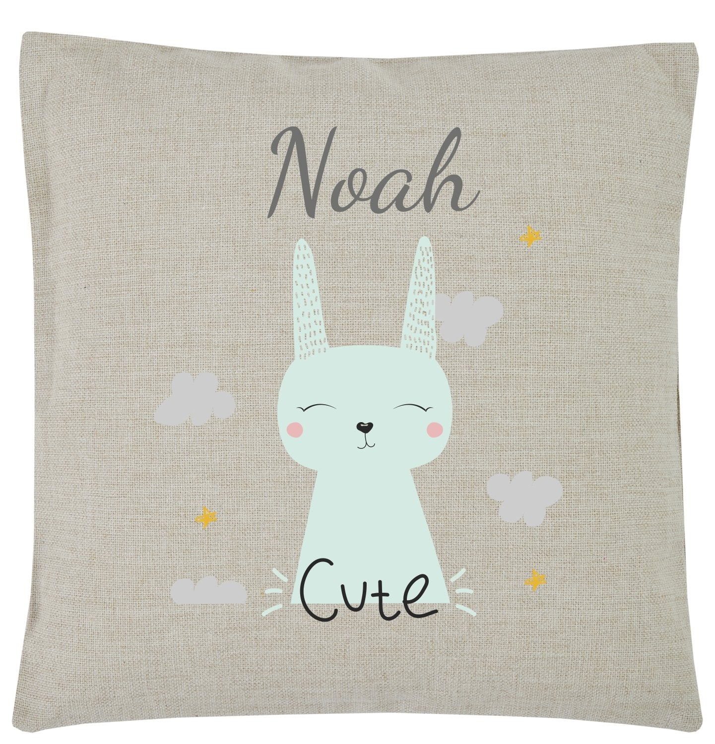Wolimbo WSD Kissen mit Namen natur 40x40cm CUTE Hase