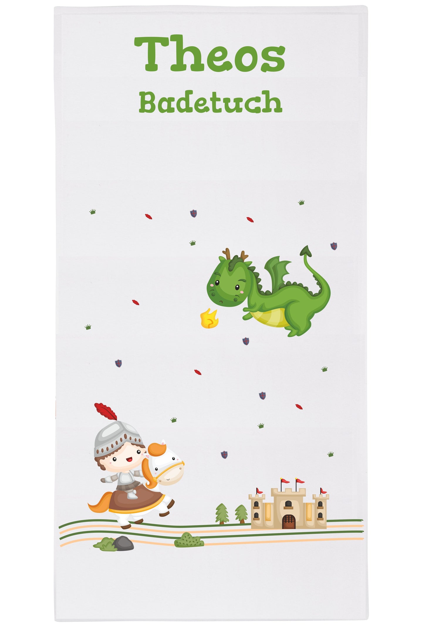 Wolimbo WSD Handtuch mit Namen Drachen Ritter Motiv