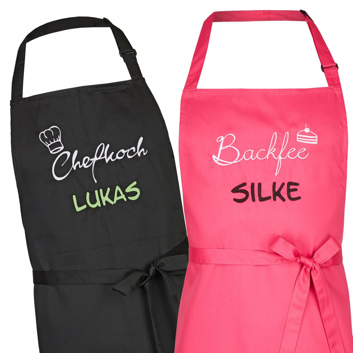 Kochschürze Grillschürze mit Namen und Motiv bestickt – wolimbo