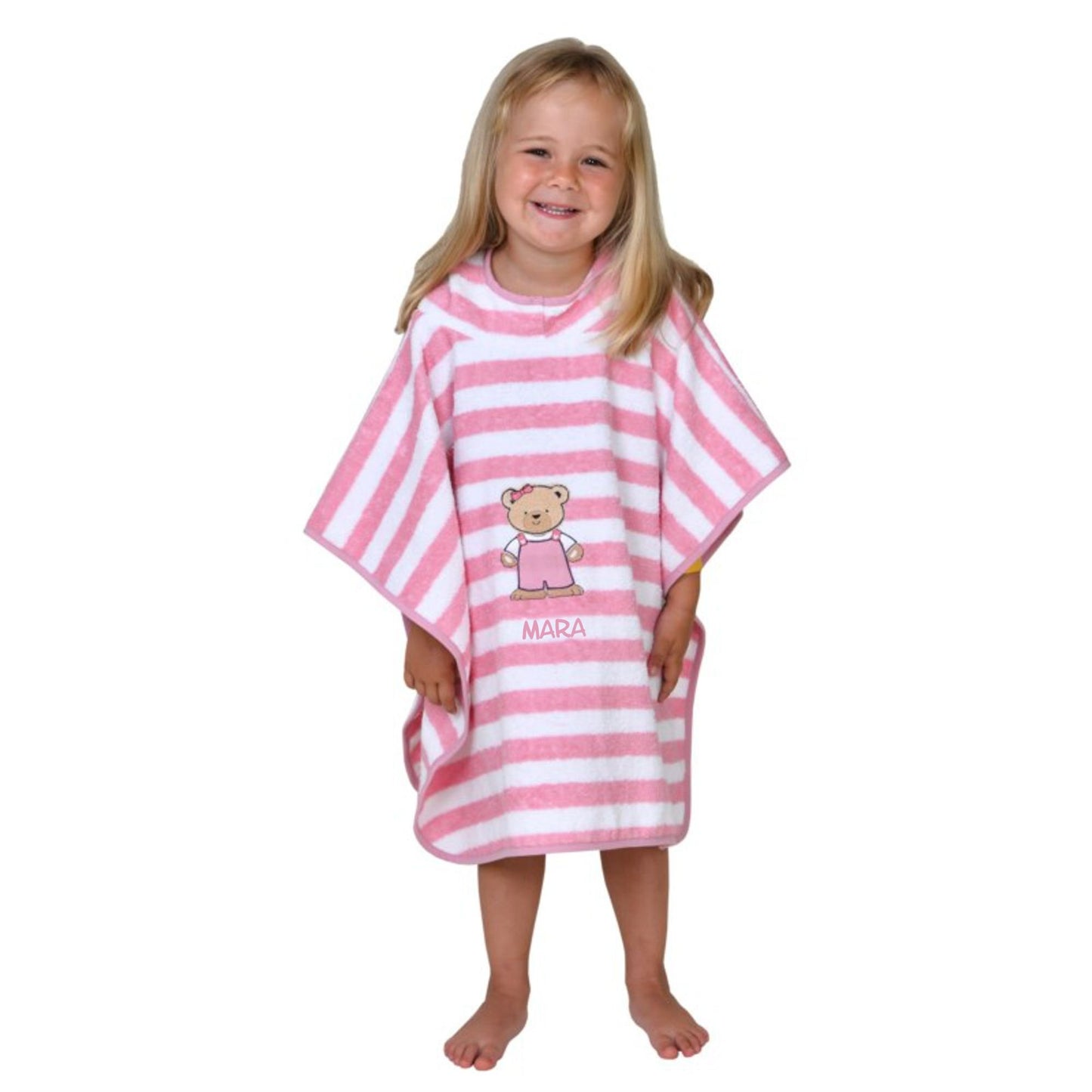 Poncho Ringel pink mit Namen
