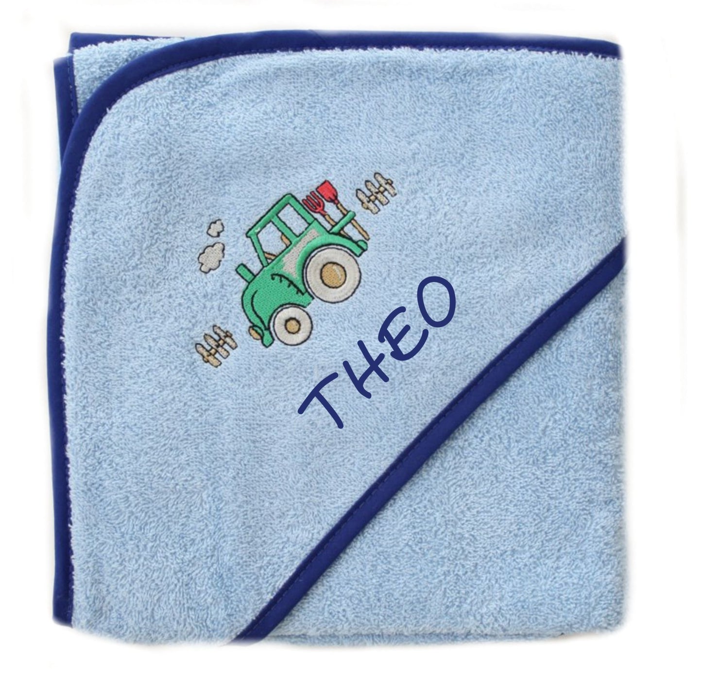 Kapuzenhandtuch Traktor mit Namen