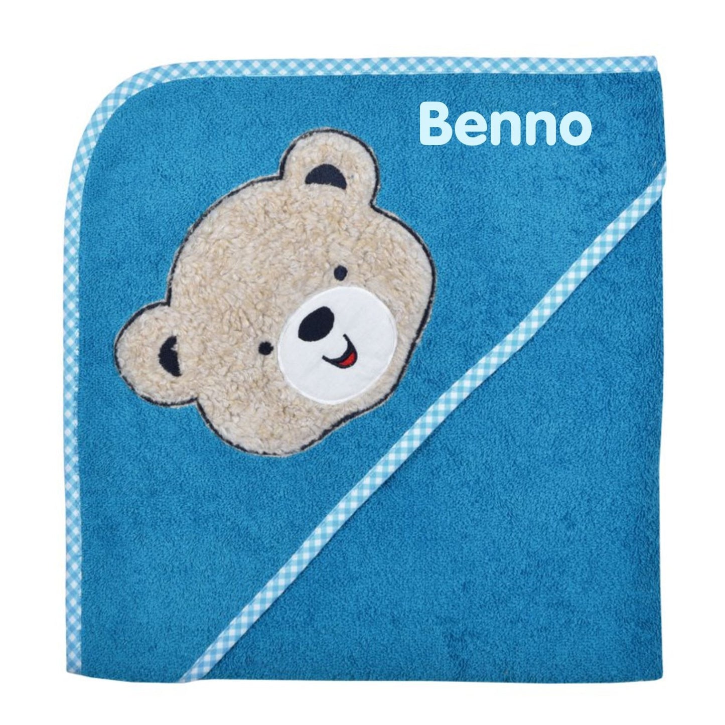Teddy Gesicht Babyhandtuch mit Namen