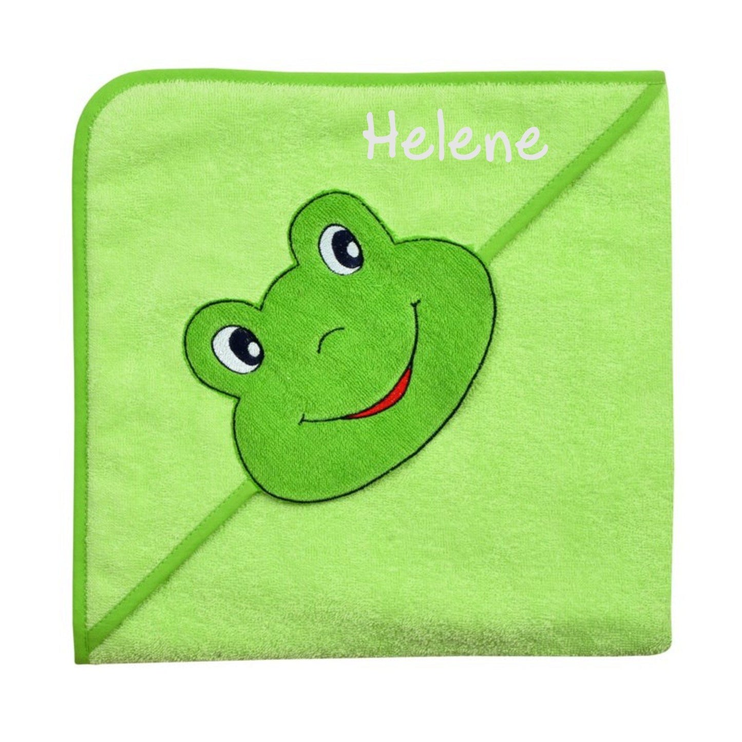 Frosch Kapuzenbadetuch bestickt mit Namen