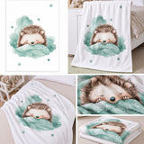 Babydecke mit Namen Kleiner Igel Motiv bestickt 75x100cm