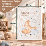 Babydecke mit Mond-und-Sterne-Motiv in 75 × 100 cm