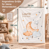 Babydecke mit Mond-und-Sterne-Motiv in 75 × 100 cm