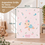 Personalisierte Babydecke mit Schildkrötenmotiv in 75 x 100 cm