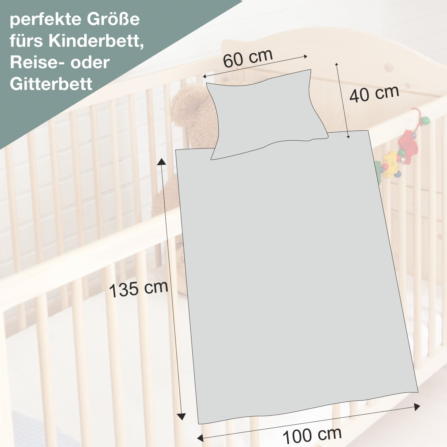 Größenangabe der Bettwäsche