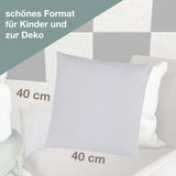 Wolimbo WSD Kissen mit Namen natur 40x40cm Indianer Motiv - Leinen-Optik