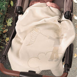 Kinder- & Babydecke mit Namen 75x100 cm – Made in Germany - Bauwoll-Mix