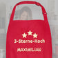 Beispiel rote Kochschürze mit Motiv und Name