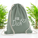 Geschenkbeutel Für Dich Motiv für Handtücher und Decken von Wolimbo im Farbton dusty-green
