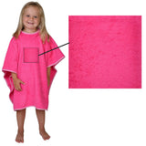 Wolimbo Kinder Badeponcho mit Namen und Motiv pink (Rand Streifen weiß)