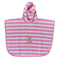 Badeponcho Ringel pink Teddy mit Namen bestickt