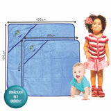 Größenvergleich Handtuch Traktor 80 x 80 zu 100 x 100 cm