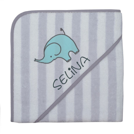 Babyhandtuch Ringel Elefant mit Namen