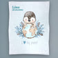 Pinguin Babydecke bestickt mit Namen von wolimbo