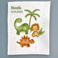 Dinos Decke mit Namen bestickt von wolimbo