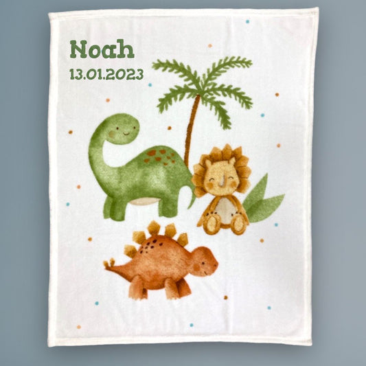 Dinos Decke mit Namen bestickt von wolimbo