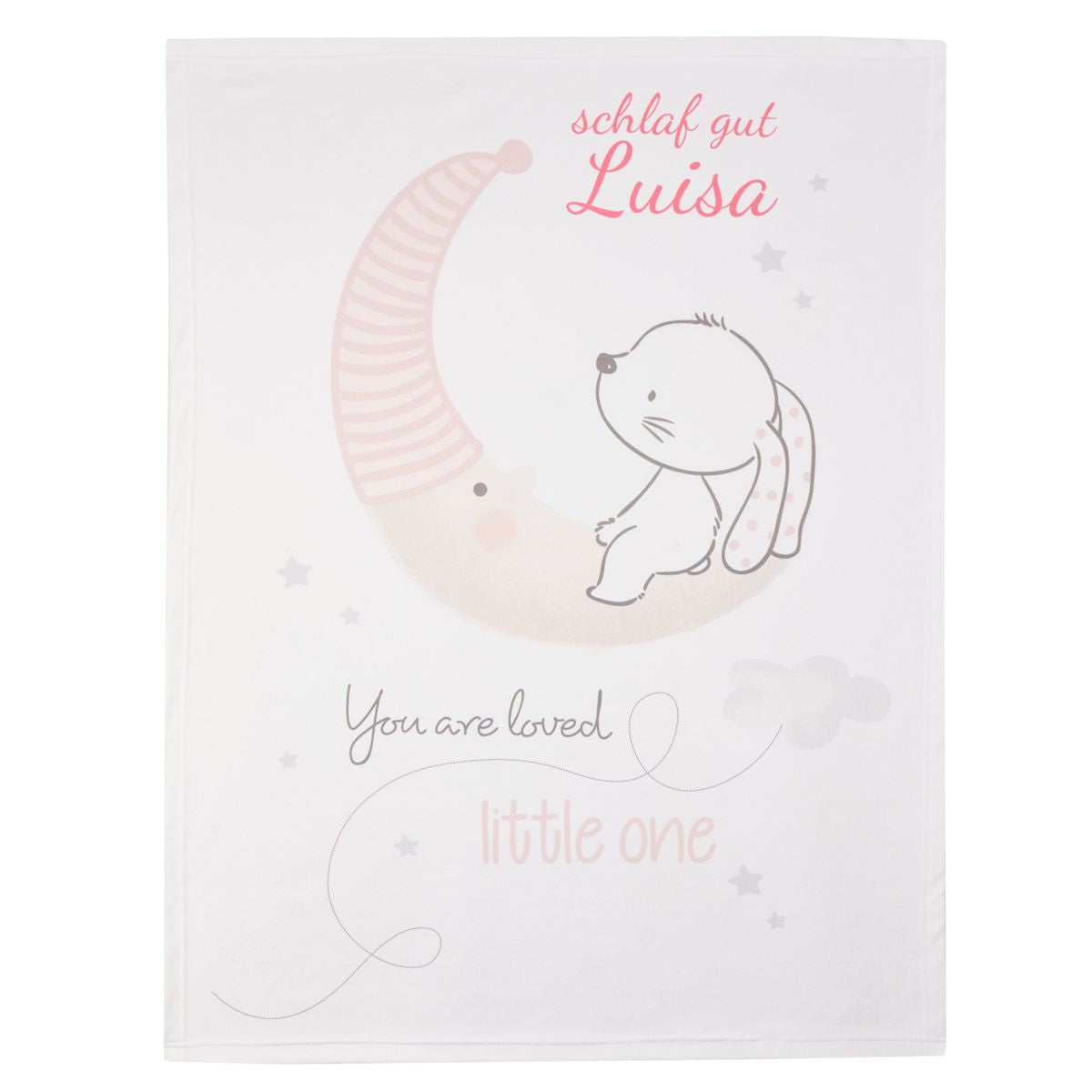 Kleiner Hase Babydecke mit Namen