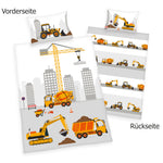 Vorder- und Rückseite Bettwäsche Baustelle