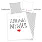 Bettwäsche Lieblingsmensch Vorder- und Rückseite