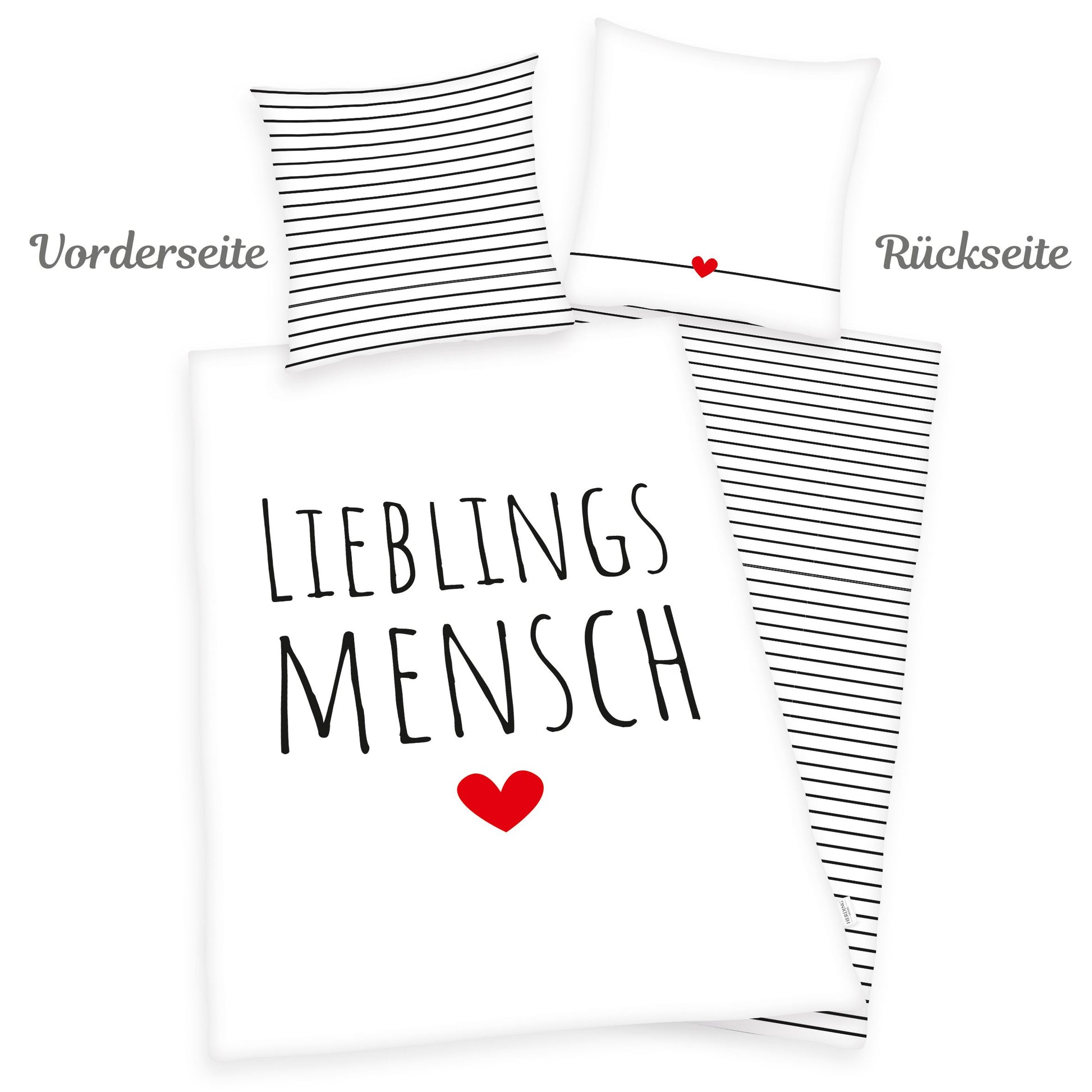 Bettwäsche Lieblingsmensch Vorder- und Rückseite