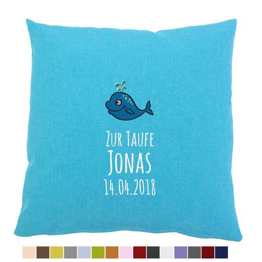 Kissen bestickt mit Namen Text oder Motiv 40x40cm Bezug Polyester