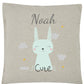 Wolimbo WSD Kissen mit Namen natur 40x40cm CUTE Hase