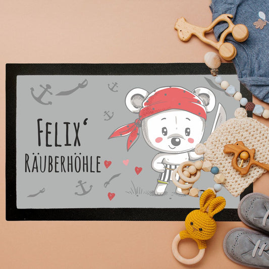 Pirat Kinder Fußmatte mit Namen