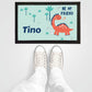 Fußmatte Kinder Dino-Motiv mit Namen