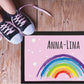 regenbogen-pink Fußmatte mit Namen