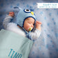 Baby Schläft mit bestickter Babydecke mit Namen