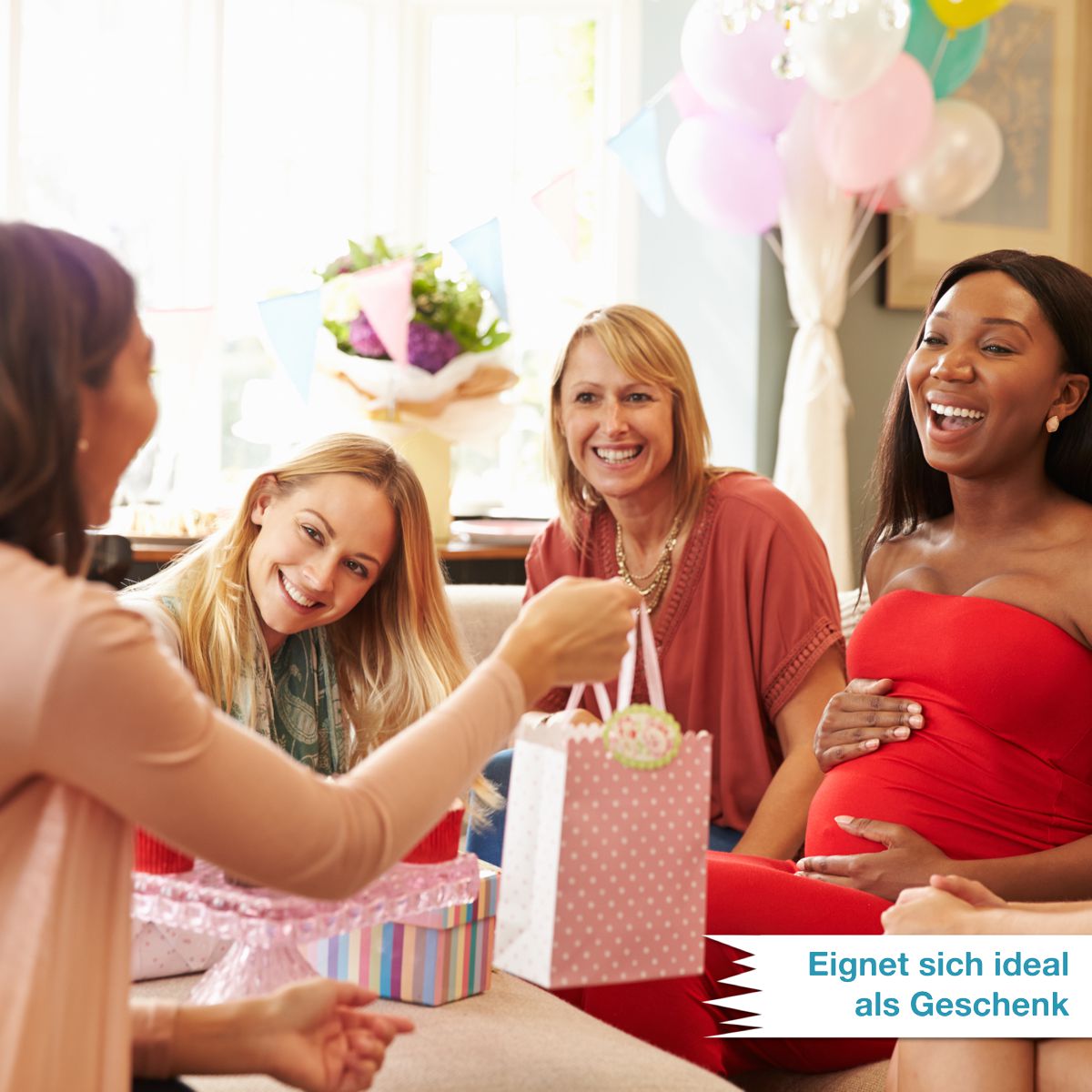 Frauen beschenken Schwangere mit Wolimbo Wümrchen Starter Set