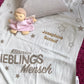 Beispiel Strickdecke Lieblingsmensch mit Namen